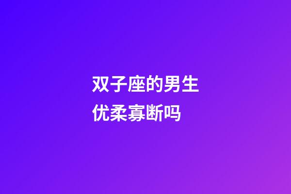 双子座的男生优柔寡断吗-第1张-星座运势-玄机派