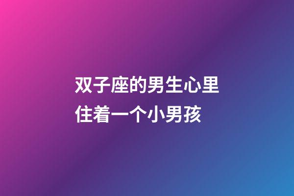 双子座的男生心里住着一个小男孩