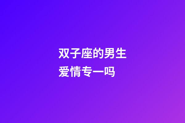 双子座的男生爱情专一吗-第1张-星座运势-玄机派