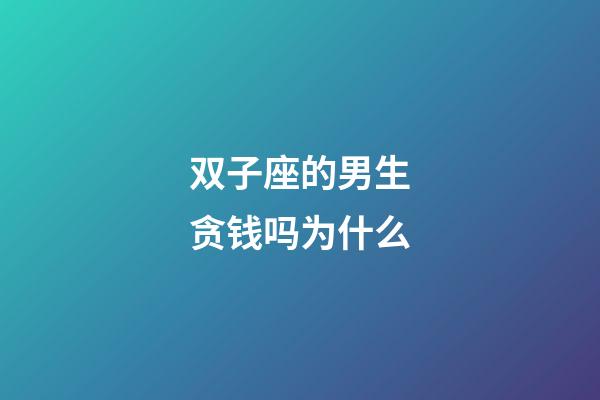双子座的男生贪钱吗为什么-第1张-星座运势-玄机派
