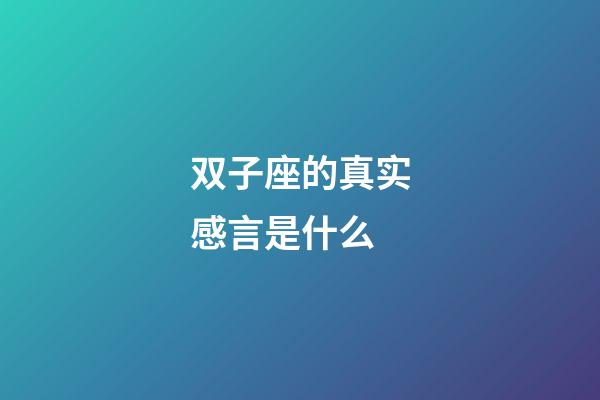 双子座的真实感言是什么-第1张-星座运势-玄机派