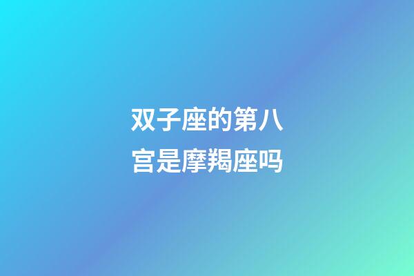 双子座的第八宫是摩羯座吗-第1张-星座运势-玄机派