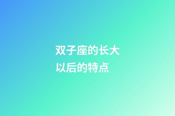 双子座的长大以后的特点-第1张-星座运势-玄机派