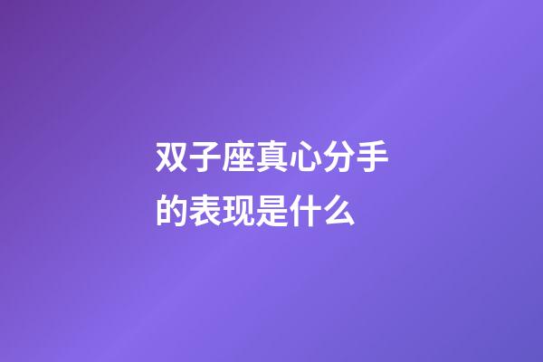 双子座真心分手的表现是什么-第1张-星座运势-玄机派