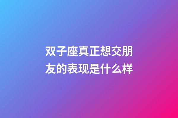 双子座真正想交朋友的表现是什么样-第1张-星座运势-玄机派