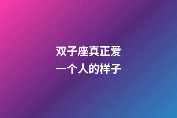 双子座真正爱一个人的样子-第1张-星座运势-玄机派