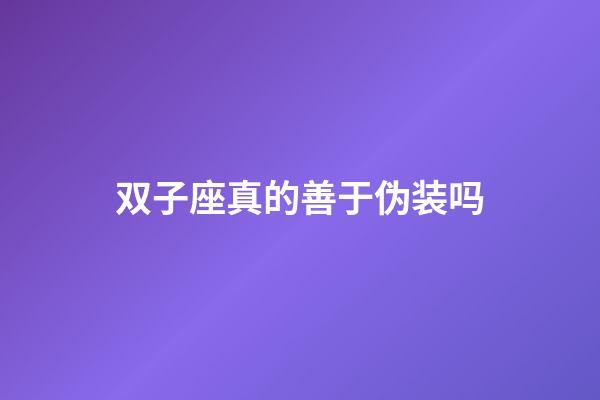 双子座真的善于伪装吗-第1张-星座运势-玄机派