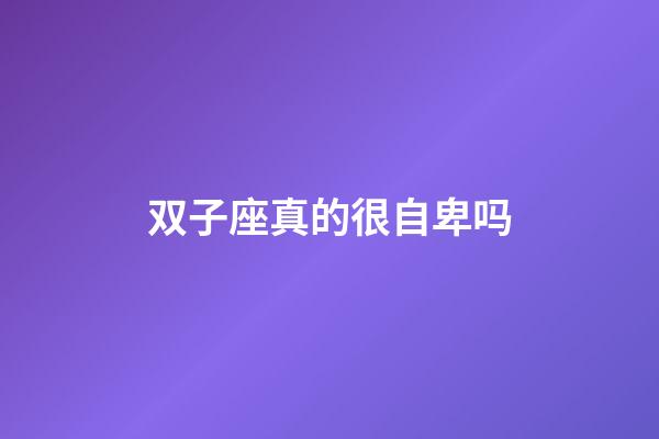 双子座真的很自卑吗-第1张-星座运势-玄机派