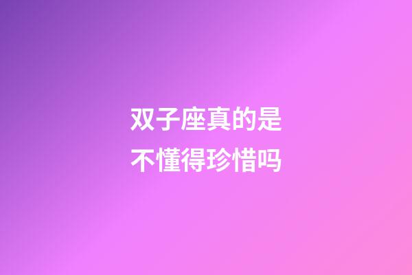 双子座真的是不懂得珍惜吗-第1张-星座运势-玄机派