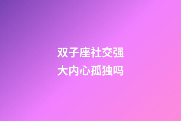 双子座社交强大内心孤独吗-第1张-星座运势-玄机派