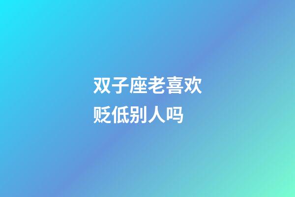 双子座老喜欢贬低别人吗-第1张-星座运势-玄机派