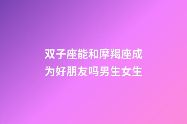 双子座能和摩羯座成为好朋友吗男生女生-第1张-星座运势-玄机派
