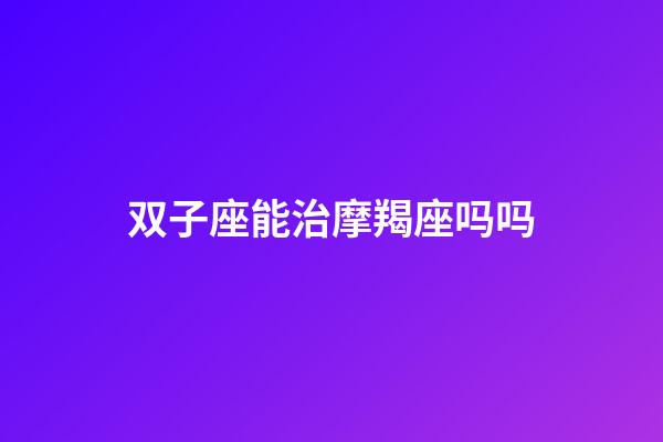 双子座能治摩羯座吗吗-第1张-星座运势-玄机派