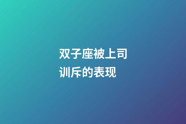 双子座被上司训斥的表现-第1张-星座运势-玄机派