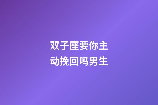双子座要你主动挽回吗男生-第1张-星座运势-玄机派