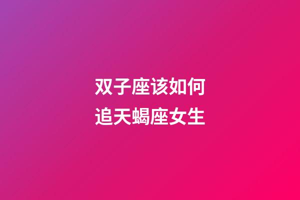 双子座该如何追天蝎座女生-第1张-星座运势-玄机派