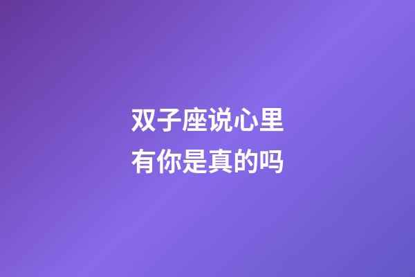 双子座说心里有你是真的吗-第1张-星座运势-玄机派