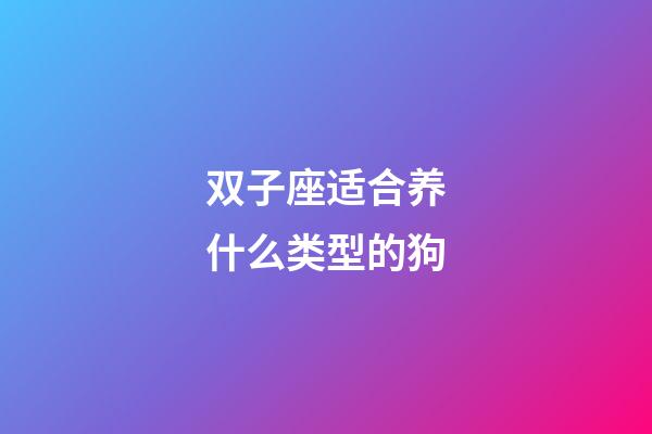 双子座适合养什么类型的狗-第1张-星座运势-玄机派