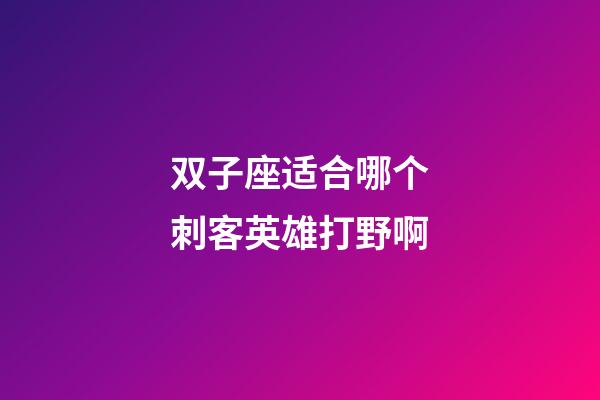 双子座适合哪个刺客英雄打野啊-第1张-星座运势-玄机派