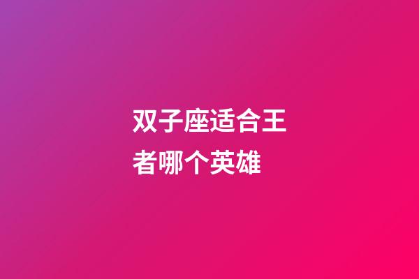 双子座适合王者哪个英雄-第1张-星座运势-玄机派