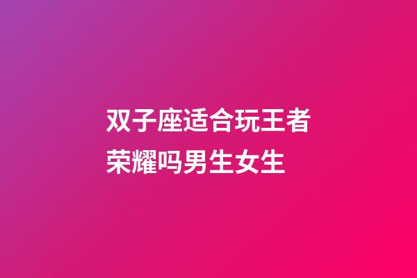 双子座适合玩王者荣耀吗男生女生-第1张-星座运势-玄机派