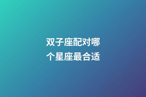 双子座配对哪个星座最合适-第1张-星座运势-玄机派