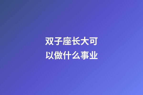 双子座长大可以做什么事业