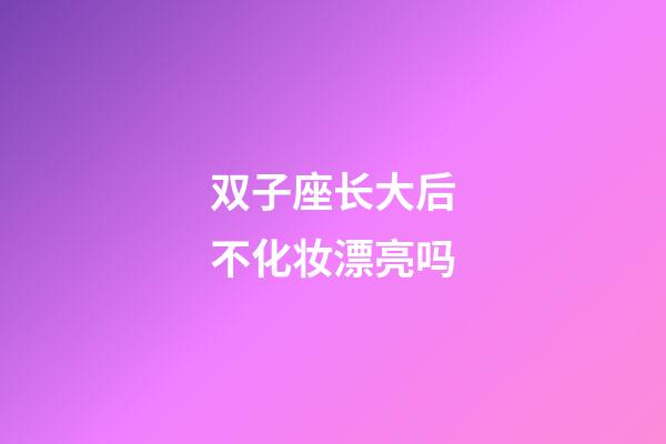 双子座长大后不化妆漂亮吗-第1张-星座运势-玄机派