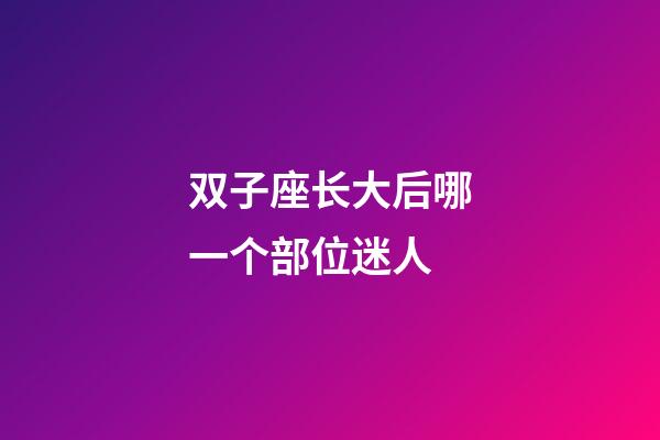 双子座长大后哪一个部位迷人-第1张-星座运势-玄机派