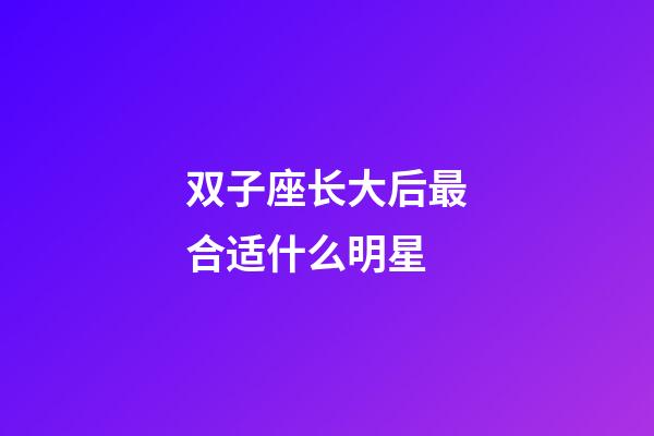 双子座长大后最合适什么明星-第1张-星座运势-玄机派