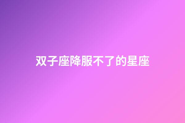 双子座降服不了的星座-第1张-星座运势-玄机派