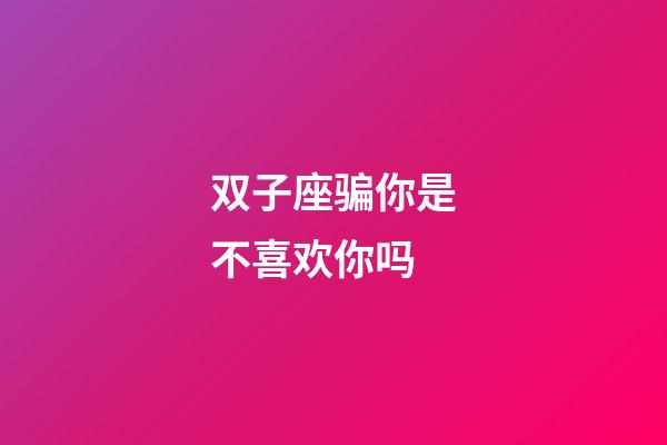双子座骗你是不喜欢你吗-第1张-星座运势-玄机派