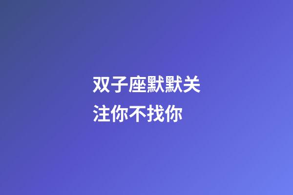 双子座默默关注你不找你-第1张-星座运势-玄机派