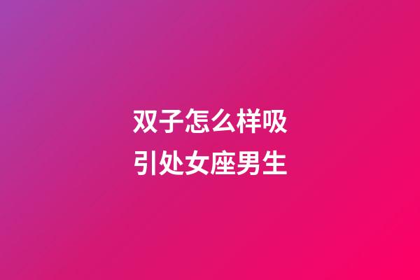 双子怎么样吸引处女座男生-第1张-星座运势-玄机派