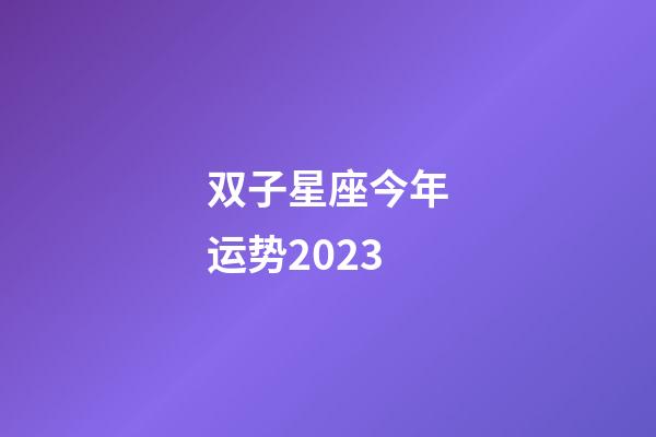 双子星座今年运势2023-第1张-星座运势-玄机派