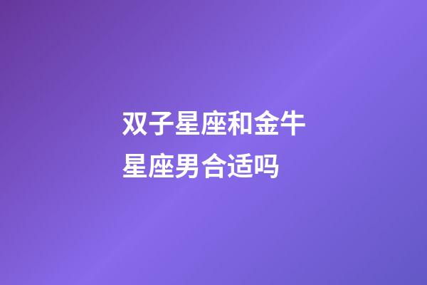 双子星座和金牛星座男合适吗-第1张-星座运势-玄机派
