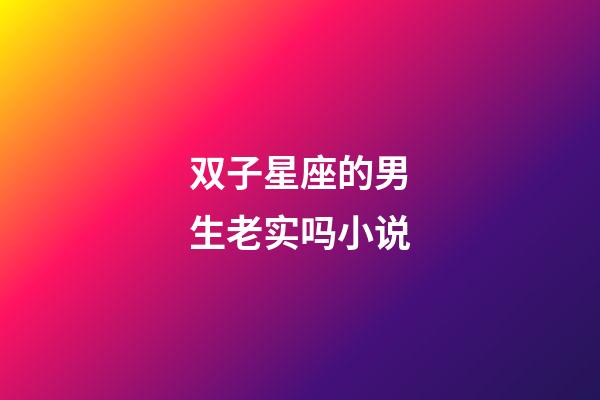 双子星座的男生老实吗小说-第1张-星座运势-玄机派