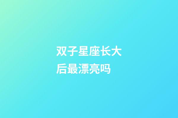 双子星座长大后最漂亮吗-第1张-星座运势-玄机派