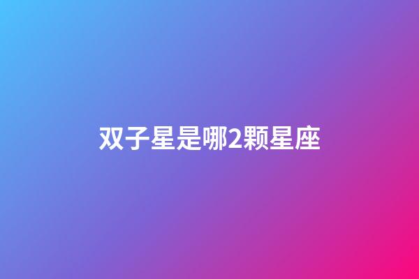 双子星是哪2颗星座