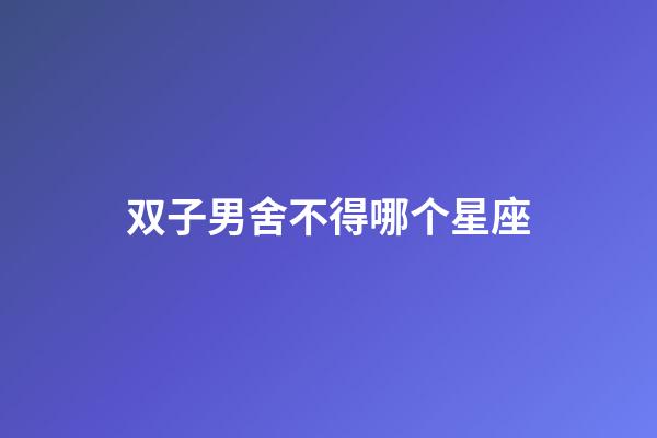 双子男舍不得哪个星座