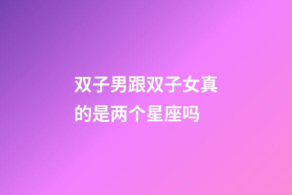 双子男跟双子女真的是两个星座吗-第1张-星座运势-玄机派