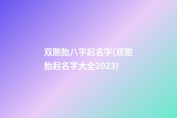 双胞胎八字起名字(双胞胎起名字大全2023)