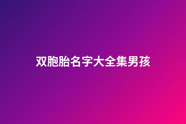 双胞胎名字大全集男孩