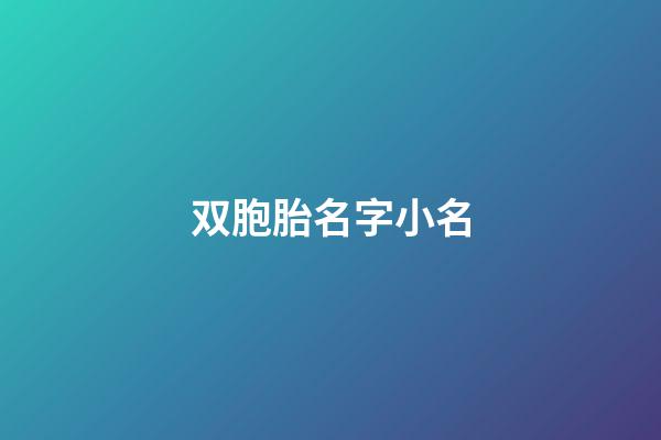 双胞胎名字小名