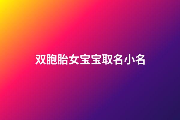 双胞胎女宝宝取名小名(双胞胎女起名小名)-第1张-女孩起名-玄机派