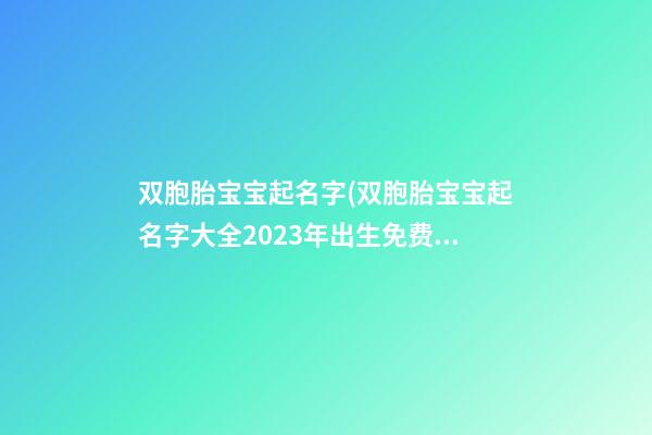 双胞胎宝宝起名字(双胞胎宝宝起名字大全2023年出生免费)