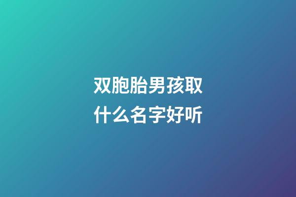 双胞胎男孩取什么名字好听(双胞胎男孩起名双胞胎男孩名字)-第1张-男孩起名-玄机派