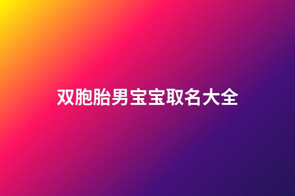 双胞胎男宝宝取名大全(双胞胎男宝宝取名大全免费双胞胎宝宝乳名)-第1张-男孩起名-玄机派
