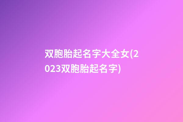 双胞胎起名字大全女(2023双胞胎起名字)