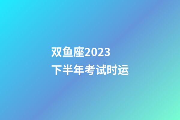 双鱼座2023下半年考试时运